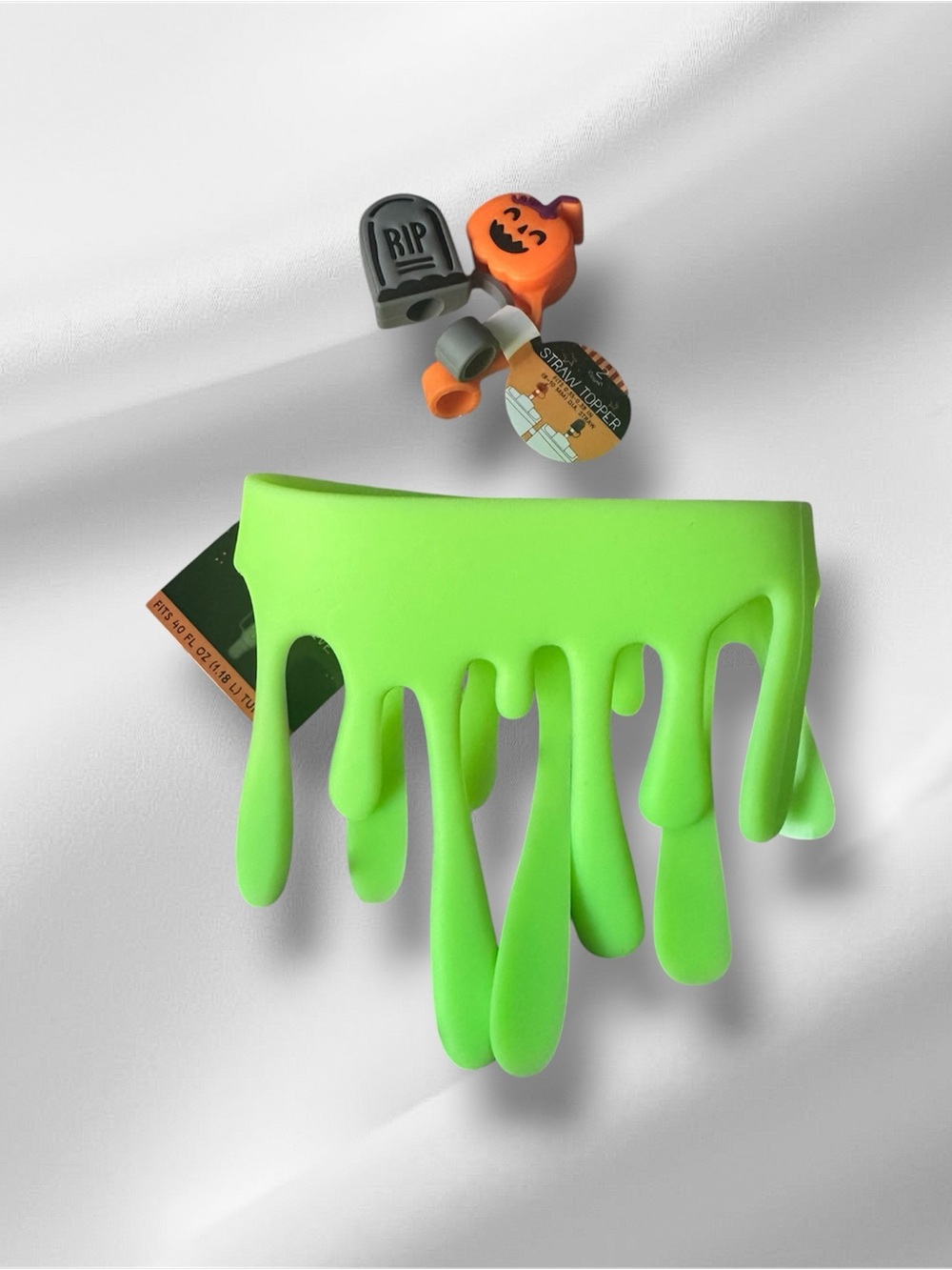 🎃🎯 NWT! 2026 Green Target Straw Toppers & Tumbler/Bottle Sleeve Slime